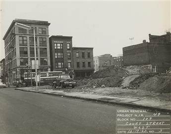 (NEWARK, NEW JERSEY--URBAN RENEWAL) Binder with 35 photographs documenting the planned Hill Street Urban Renewal Project in Newark.